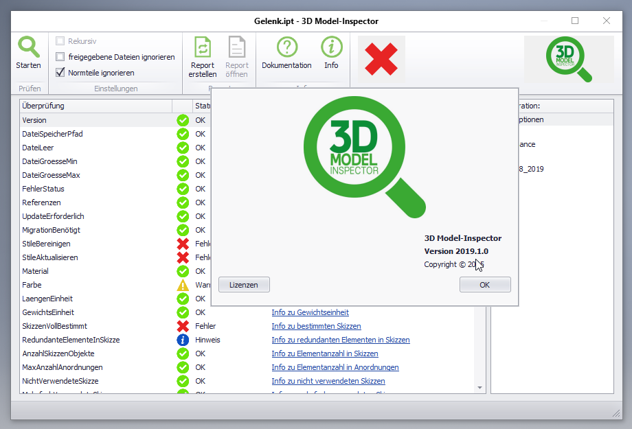 3d model inspector 2019